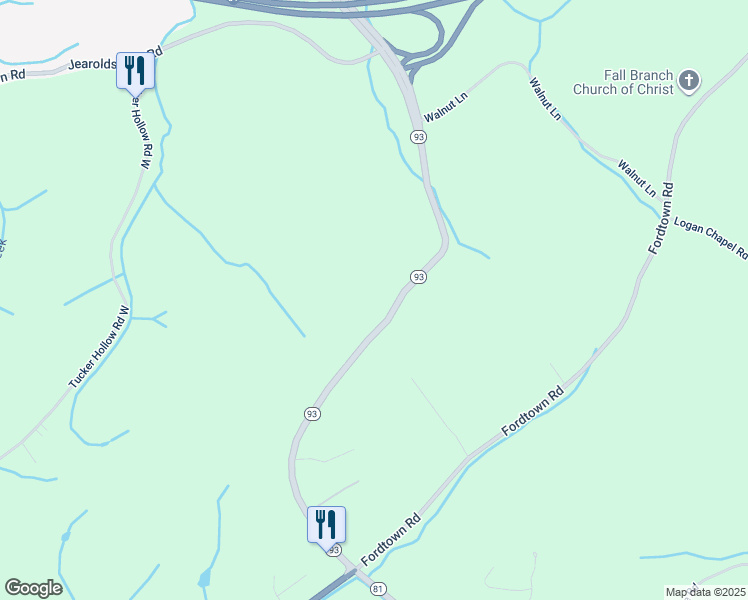 map of restaurants, bars, coffee shops, grocery stores, and more near in Fall Branch