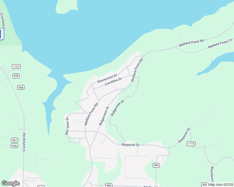 map of restaurants, bars, coffee shops, grocery stores, and more near 443 Ridgecrest Drive in Mountain Home