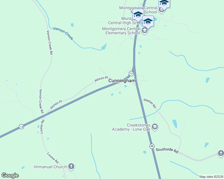 map of restaurants, bars, coffee shops, grocery stores, and more near 232 Tennessee 13 in Cunningham