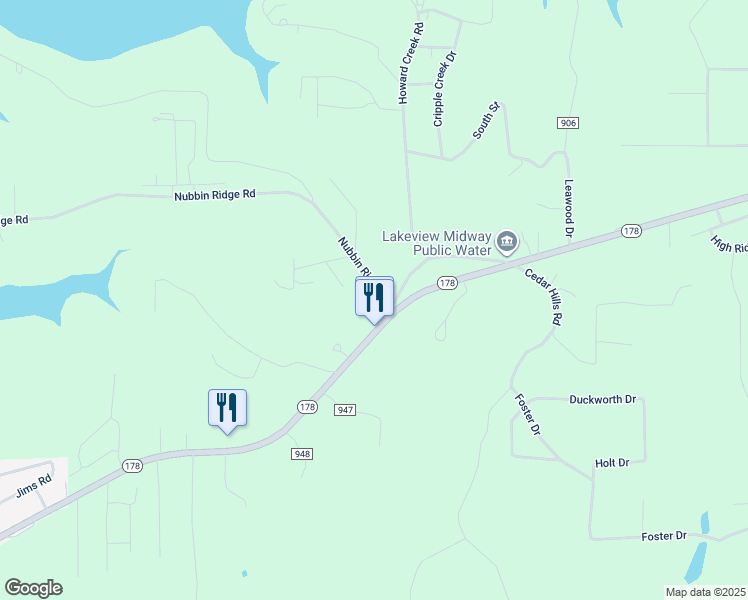 map of restaurants, bars, coffee shops, grocery stores, and more near 6459 Arkansas 178 in Lakeview