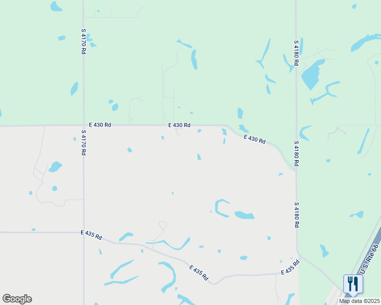 map of restaurants, bars, coffee shops, grocery stores, and more near 14400 East 430 Road in Claremore