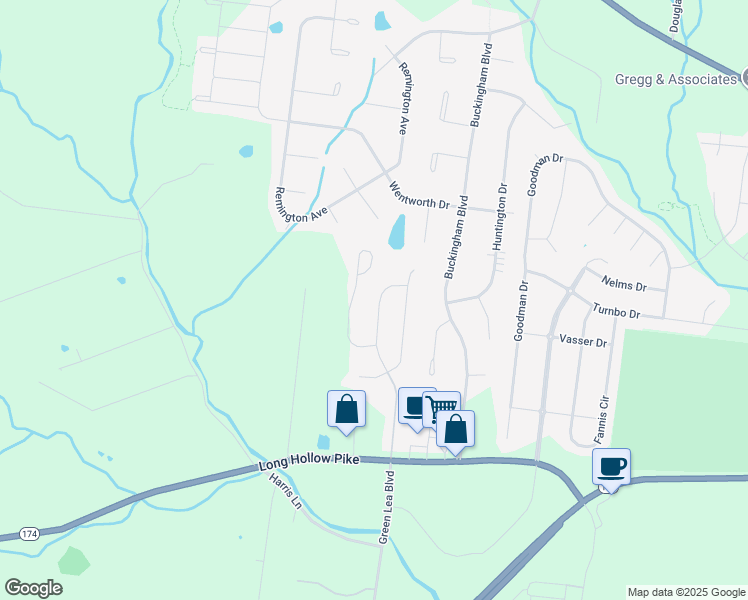map of restaurants, bars, coffee shops, grocery stores, and more near 206 Saxony Way in Gallatin