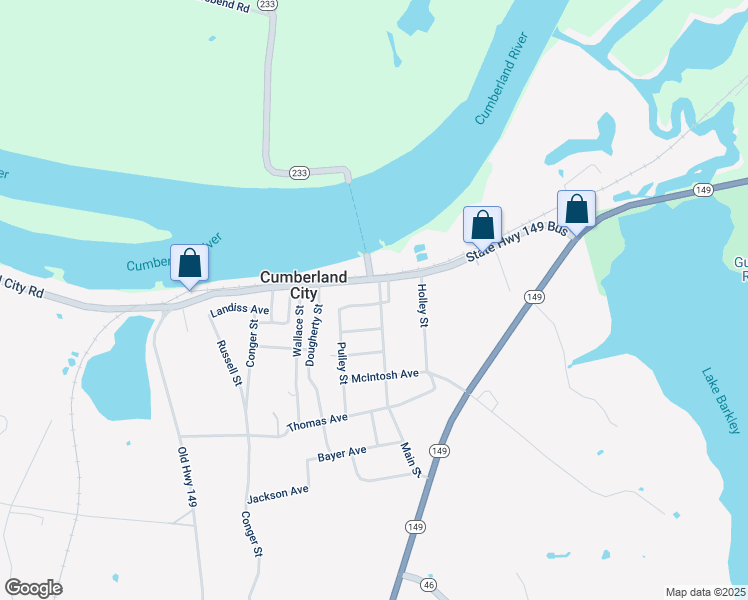 map of restaurants, bars, coffee shops, grocery stores, and more near 121 Main Street in Cumberland City