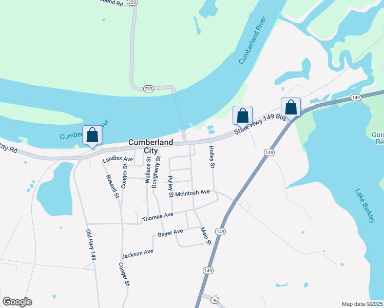 map of restaurants, bars, coffee shops, grocery stores, and more near 121 Main Street in Cumberland City