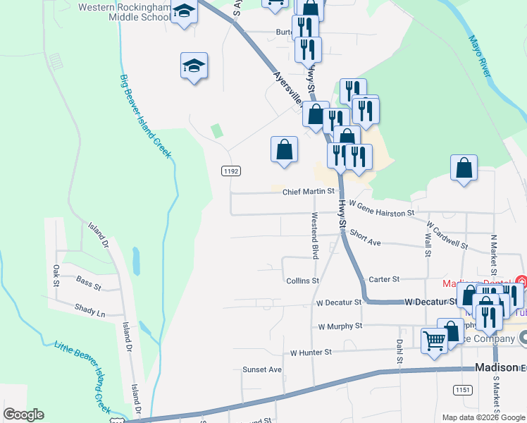 map of restaurants, bars, coffee shops, grocery stores, and more near 706 Idol Street in Madison