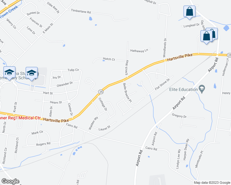 map of restaurants, bars, coffee shops, grocery stores, and more near 1085 Hartsville Pike in Gallatin