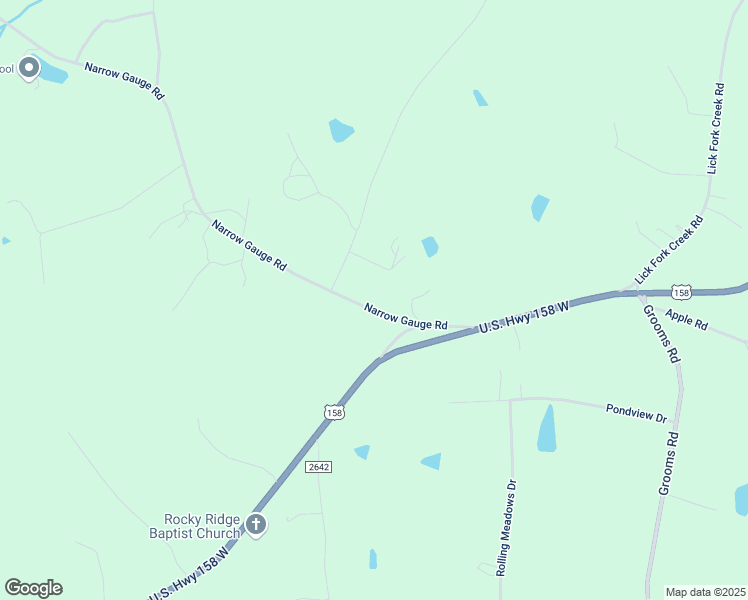 map of restaurants, bars, coffee shops, grocery stores, and more near 3007 Narrow Gauge Road in Reidsville