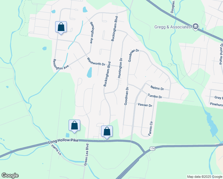 map of restaurants, bars, coffee shops, grocery stores, and more near 226 Huntington Drive in Gallatin