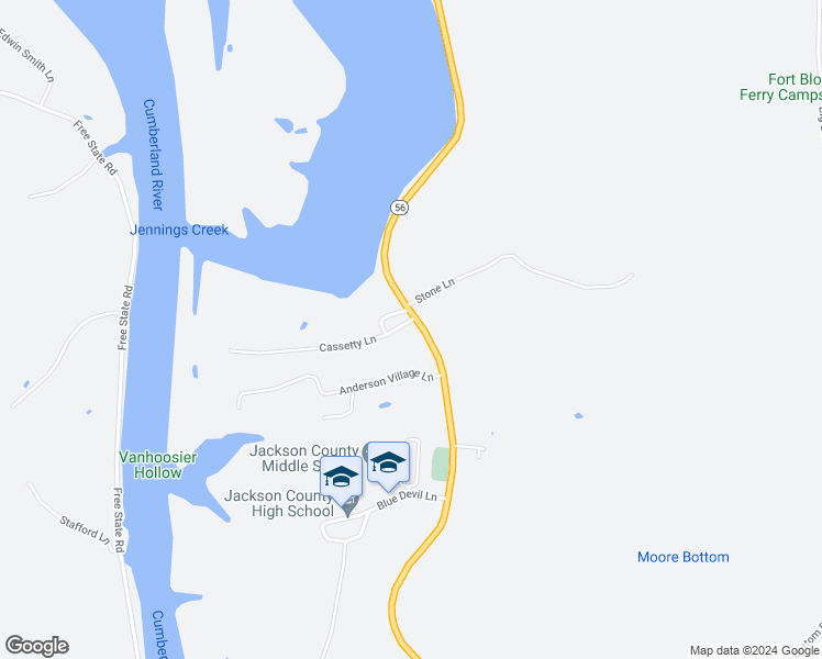 map of restaurants, bars, coffee shops, grocery stores, and more near 111 Cassetty Lane in Gainesboro