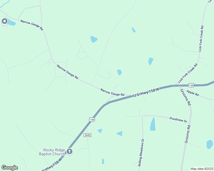 map of restaurants, bars, coffee shops, grocery stores, and more near 3007 Narrow Gauge Road in Reidsville