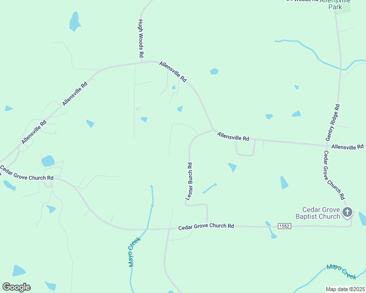 map of restaurants, bars, coffee shops, grocery stores, and more near 186 Lester Burch Road in Roxboro