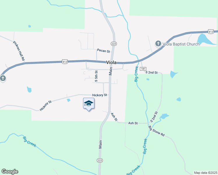 map of restaurants, bars, coffee shops, grocery stores, and more near 66 South 4th Street in Viola
