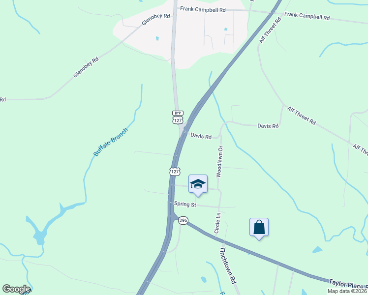 map of restaurants, bars, coffee shops, grocery stores, and more near 2515 South York Highway in Jamestown