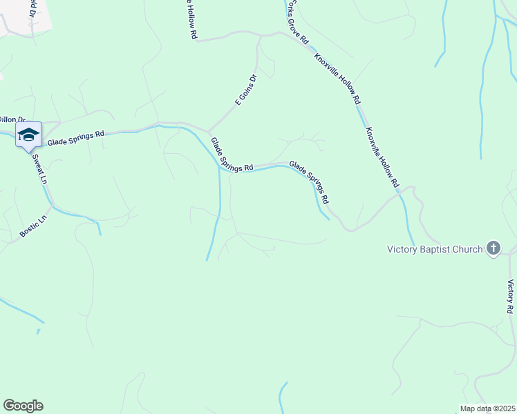 map of restaurants, bars, coffee shops, grocery stores, and more near 135 Mac Ivey Lane in LaFollette