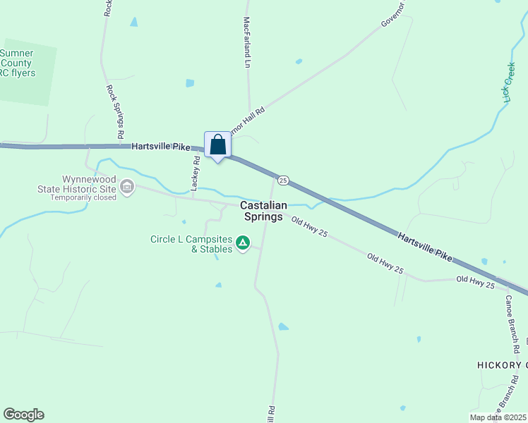 map of restaurants, bars, coffee shops, grocery stores, and more near 530 Macedonia Road in Castalian Springs