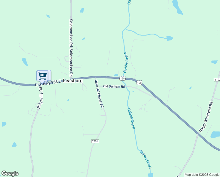 map of restaurants, bars, coffee shops, grocery stores, and more near 106 Old Durham Road in Leasburg