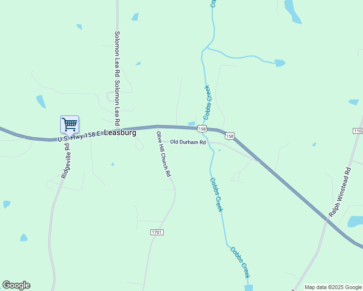 map of restaurants, bars, coffee shops, grocery stores, and more near 106 Old Durham Road in Leasburg