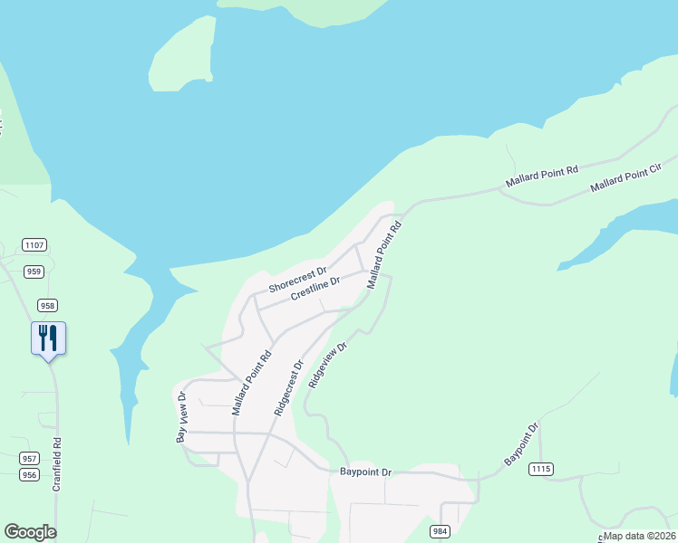 map of restaurants, bars, coffee shops, grocery stores, and more near 494 Shorecrest Drive in Mountain Home