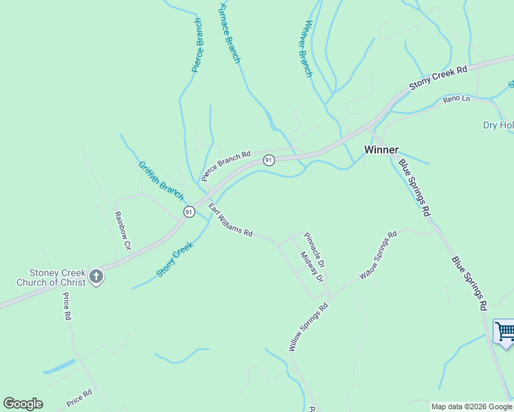 map of restaurants, bars, coffee shops, grocery stores, and more near 135 Earl Williams Road in Elizabethton
