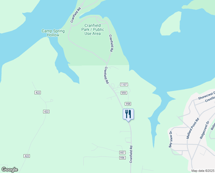 map of restaurants, bars, coffee shops, grocery stores, and more near 1426 Cranfield Road in Mountain Home