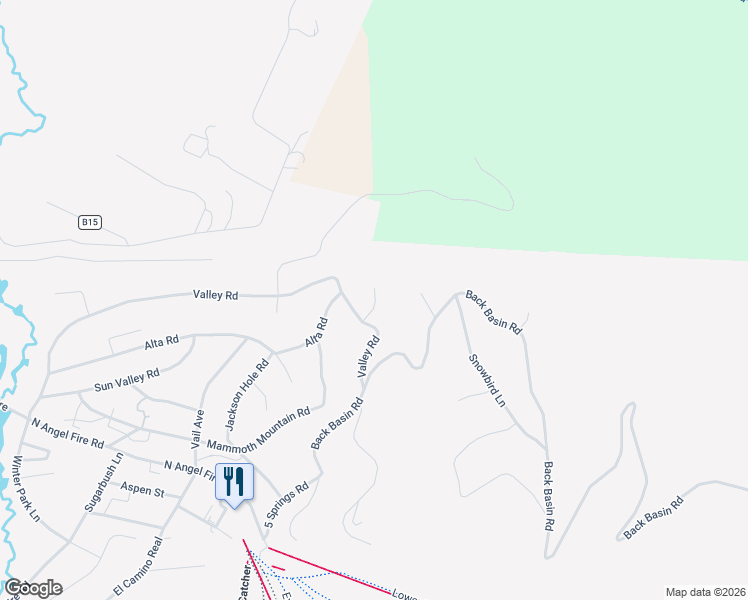 map of restaurants, bars, coffee shops, grocery stores, and more near in Angel Fire