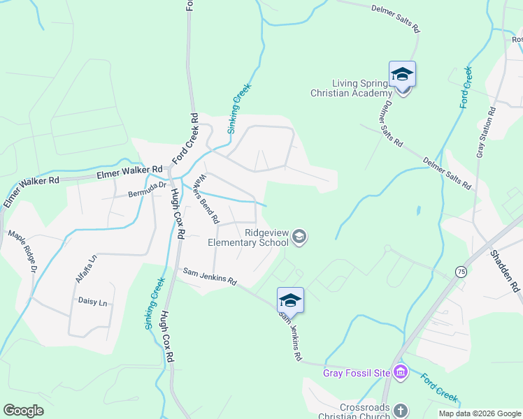 map of restaurants, bars, coffee shops, grocery stores, and more near 209 Walker Street in Johnson City