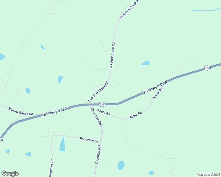 map of restaurants, bars, coffee shops, grocery stores, and more near 235 Lick Fork Creek Road in Reidsville