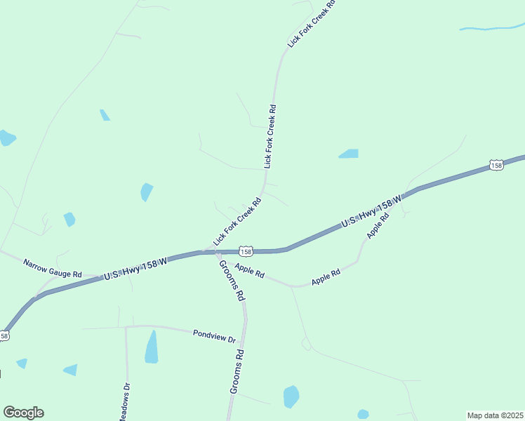 map of restaurants, bars, coffee shops, grocery stores, and more near 235 Lick Fork Creek Road in Reidsville