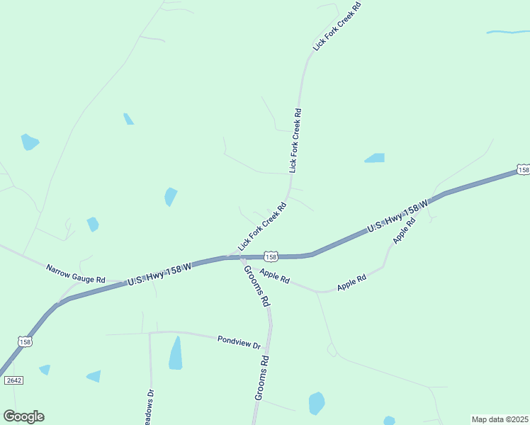 map of restaurants, bars, coffee shops, grocery stores, and more near 180 Lick Fork Creek Road in Reidsville