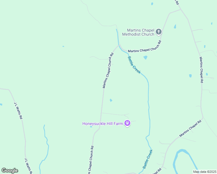 map of restaurants, bars, coffee shops, grocery stores, and more near 1833 Martins Chapel Church Road in Springfield