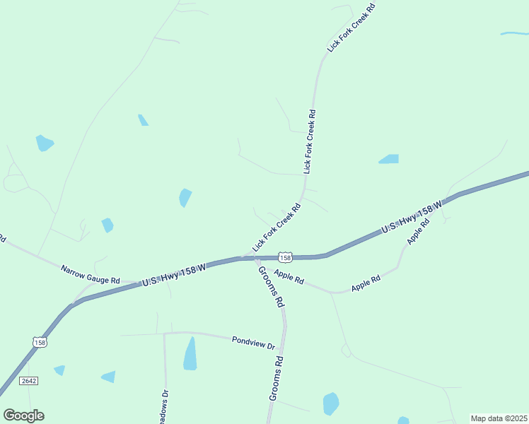 map of restaurants, bars, coffee shops, grocery stores, and more near 170 Lick Fork Creek Road in Reidsville