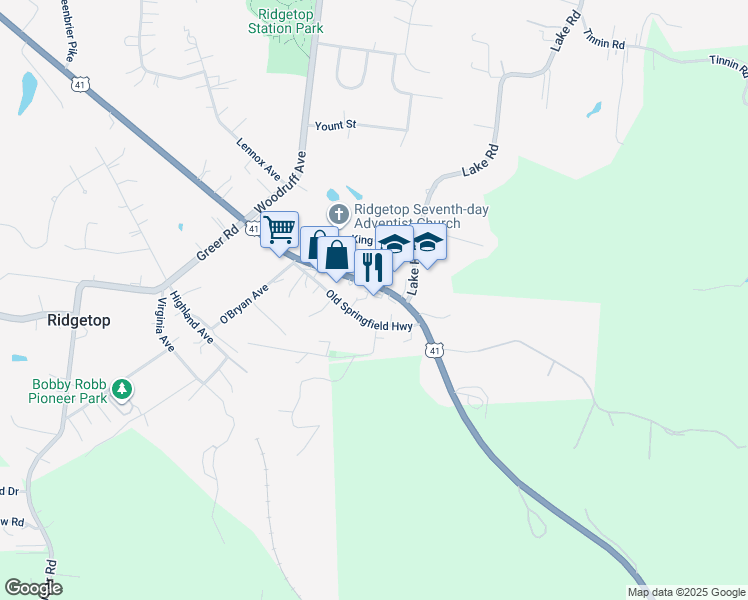 map of restaurants, bars, coffee shops, grocery stores, and more near 1720 U.S. 41 in Goodlettsville