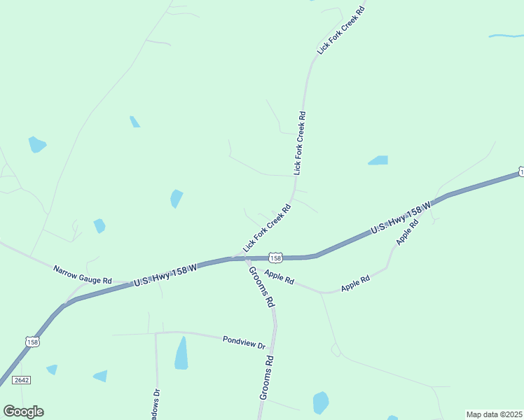 map of restaurants, bars, coffee shops, grocery stores, and more near 180 Lick Fork Creek Road in Reidsville