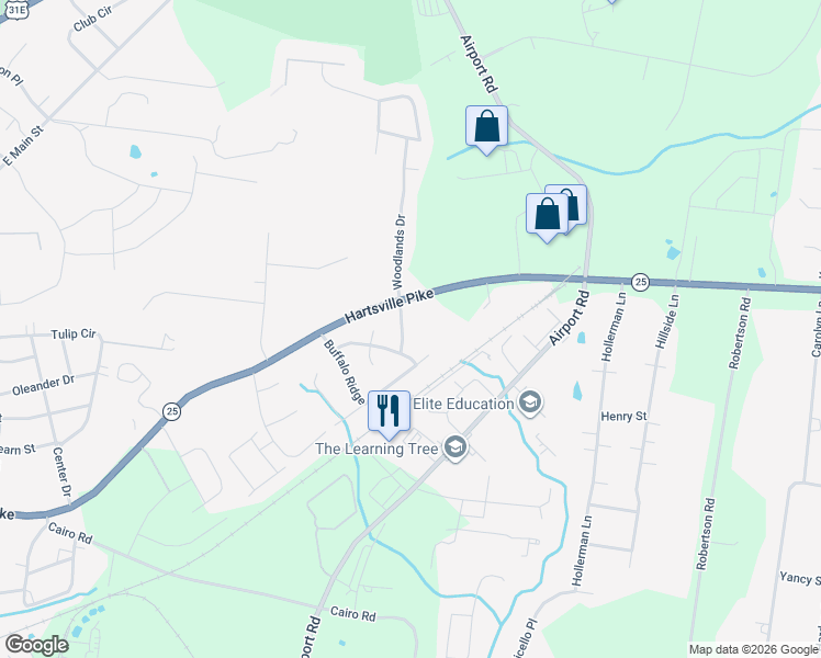 map of restaurants, bars, coffee shops, grocery stores, and more near 439 Rocky Crest Drive in Gallatin