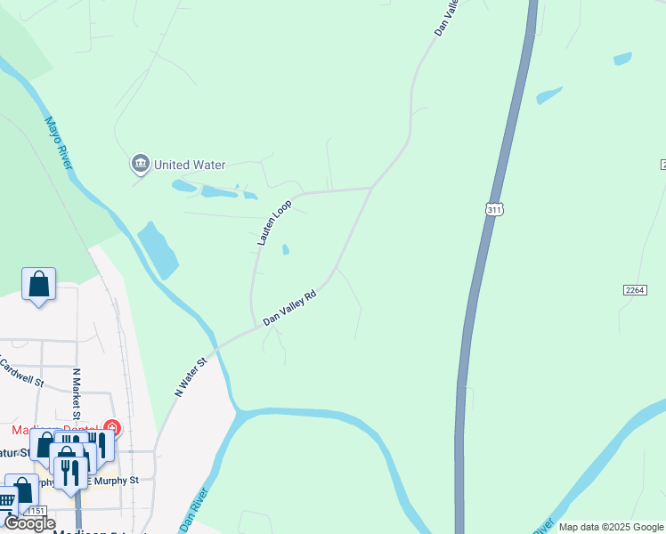 map of restaurants, bars, coffee shops, grocery stores, and more near 864 Dan Valley Road in Madison