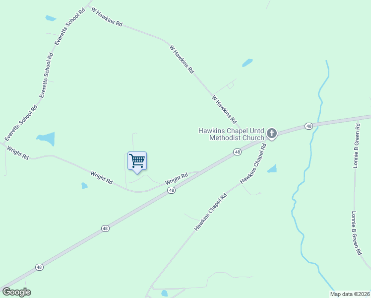 map of restaurants, bars, coffee shops, grocery stores, and more near 7168 North Carolina 48 in Roanoke Rapids