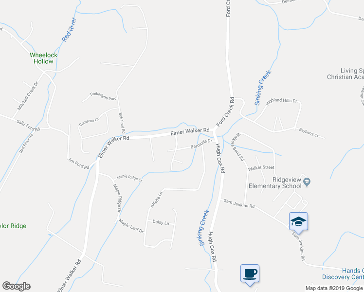 map of restaurants, bars, coffee shops, grocery stores, and more near 111 Bermuda Drive in Jonesborough