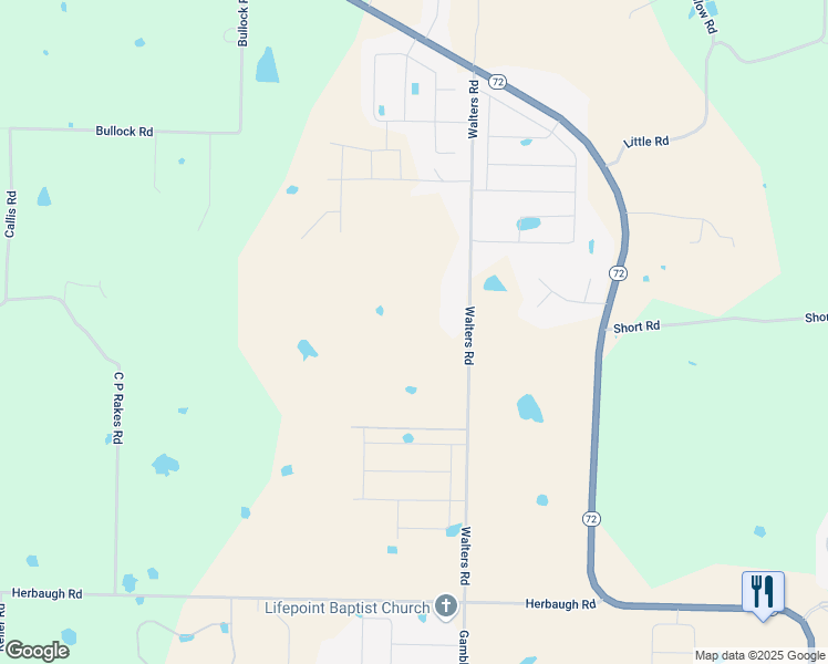 map of restaurants, bars, coffee shops, grocery stores, and more near 11673 Walters Road in Bentonville