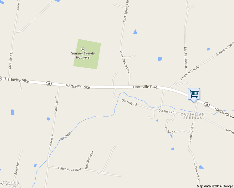 map of restaurants, bars, coffee shops, grocery stores, and more near 111 Old Highway 25 in Castalian Springs