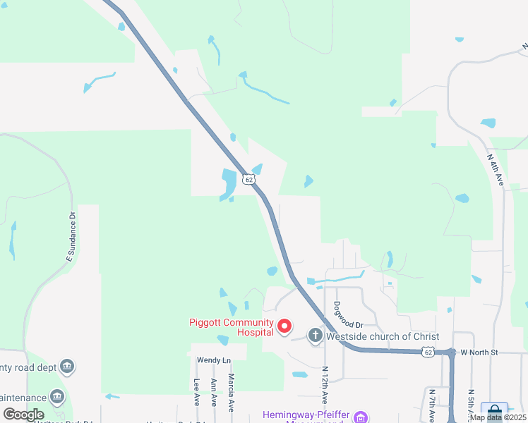 map of restaurants, bars, coffee shops, grocery stores, and more near 1504 West North Street in Piggott