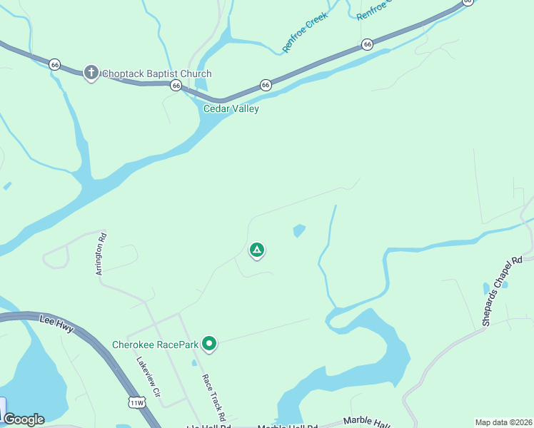 map of restaurants, bars, coffee shops, grocery stores, and more near 105 Race Track Road in Rogersville