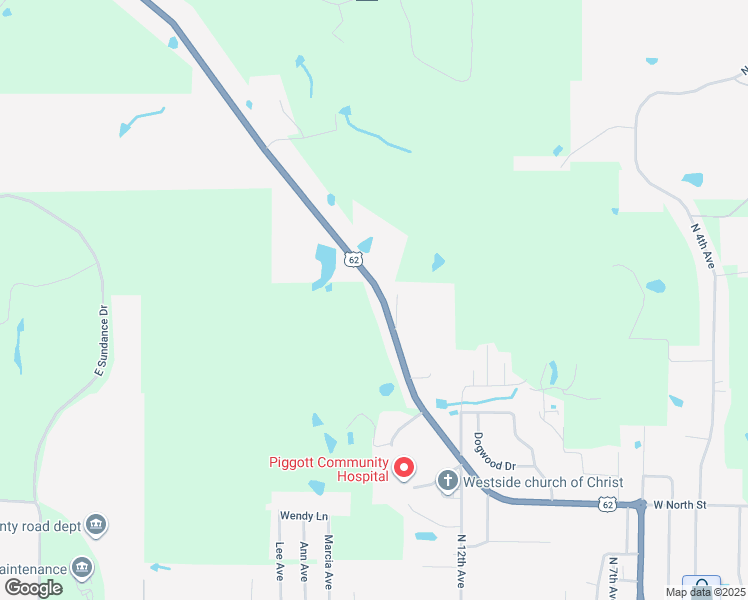 map of restaurants, bars, coffee shops, grocery stores, and more near 1504 West North Street in Piggott