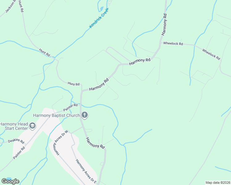 map of restaurants, bars, coffee shops, grocery stores, and more near 1218 Harmony Road in Jonesborough