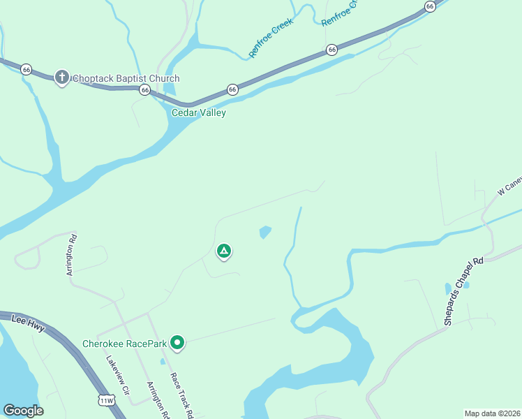 map of restaurants, bars, coffee shops, grocery stores, and more near 105 Race Track Road in Rogersville