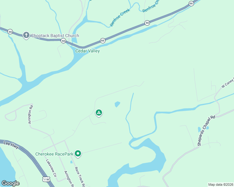 map of restaurants, bars, coffee shops, grocery stores, and more near 105 Race Track Road in Rogersville