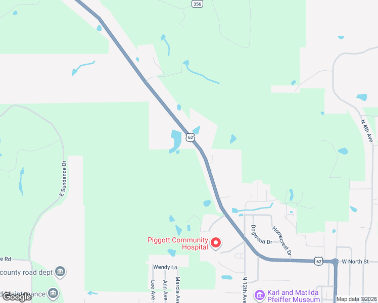 map of restaurants, bars, coffee shops, grocery stores, and more near 1550 West North Street in Piggott