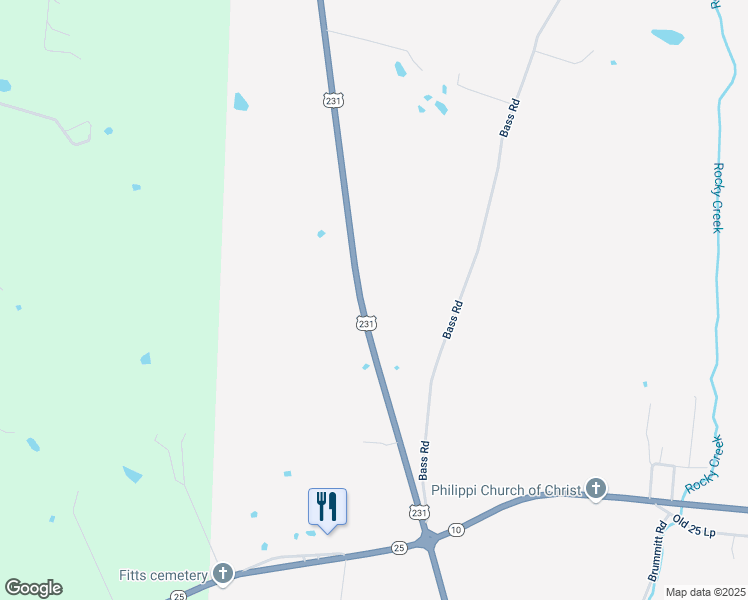 map of restaurants, bars, coffee shops, grocery stores, and more near 6860 U.S. 231 in Bethpage