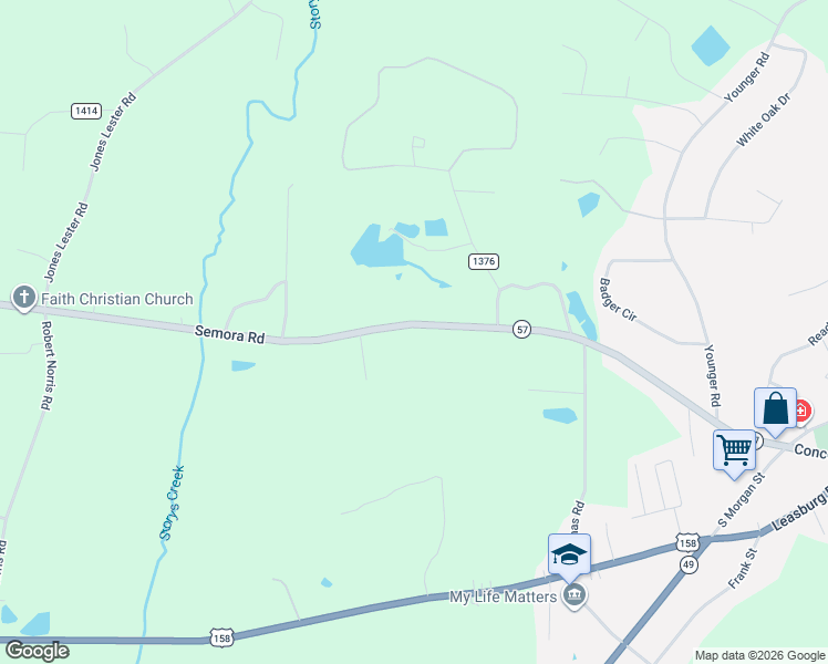 map of restaurants, bars, coffee shops, grocery stores, and more near 867 Semora Road in Roxboro