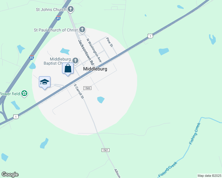 map of restaurants, bars, coffee shops, grocery stores, and more near in Middleburg