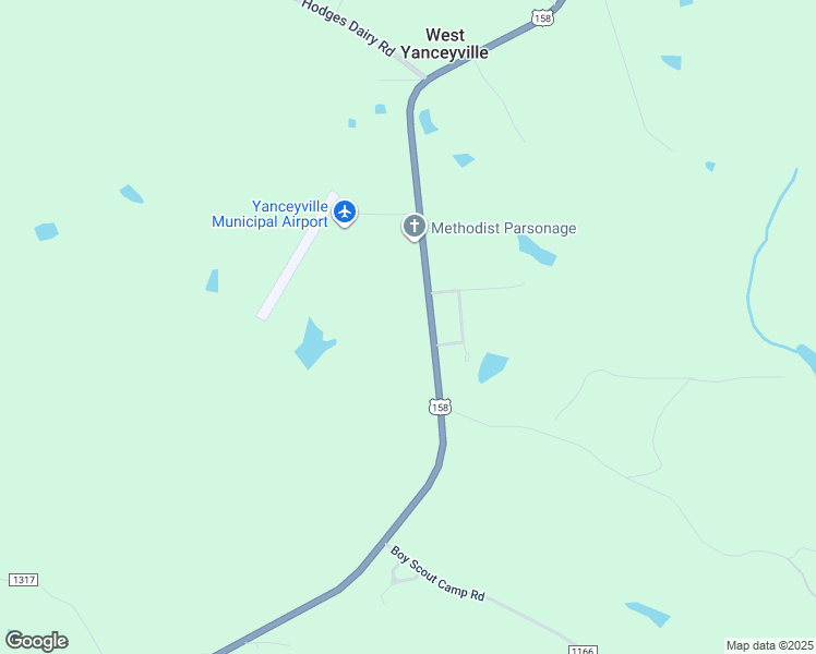 map of restaurants, bars, coffee shops, grocery stores, and more near 4156 U.S. Highway 158 West in Yanceyville